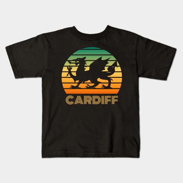 Cardiff Welsh Dragon Kids T-Shirt by Teessential